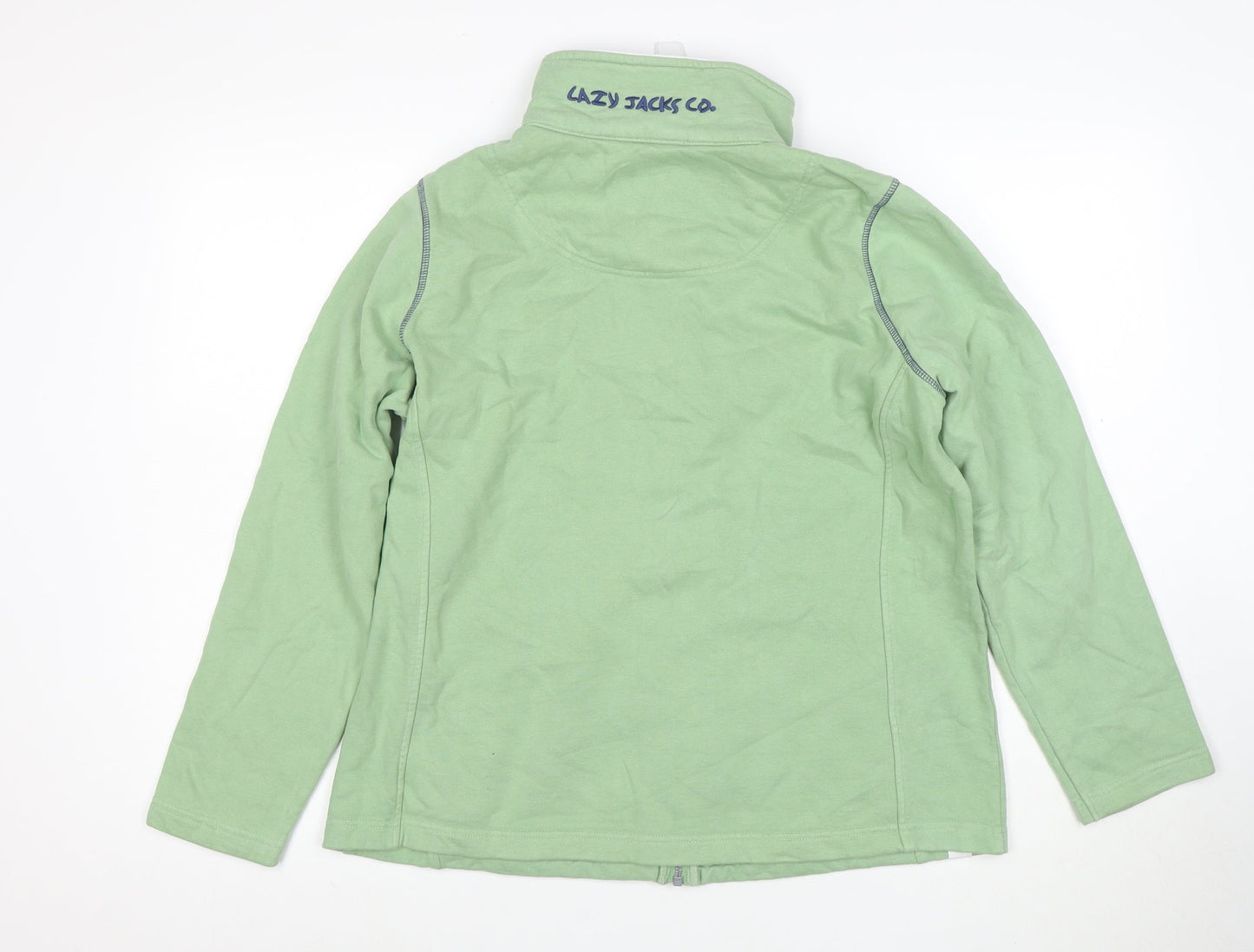 Lazy Jacks Women Green Full Zip Sweatshirt UK 14 Cotton Long Sleeve