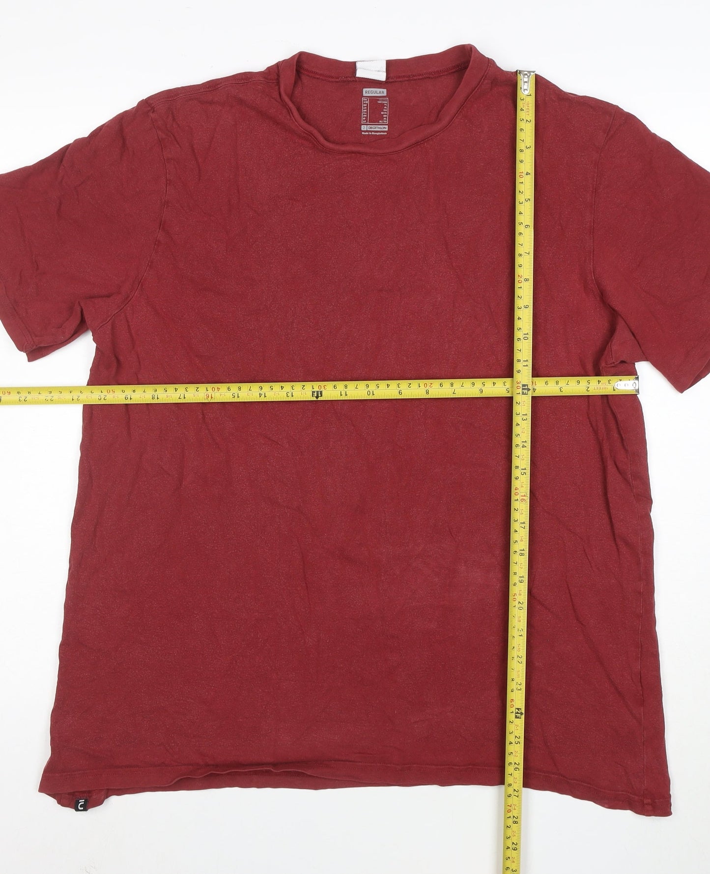 Decathlon Men’s Red Cotton Regular Fit XL Crew Neck T-Shirt