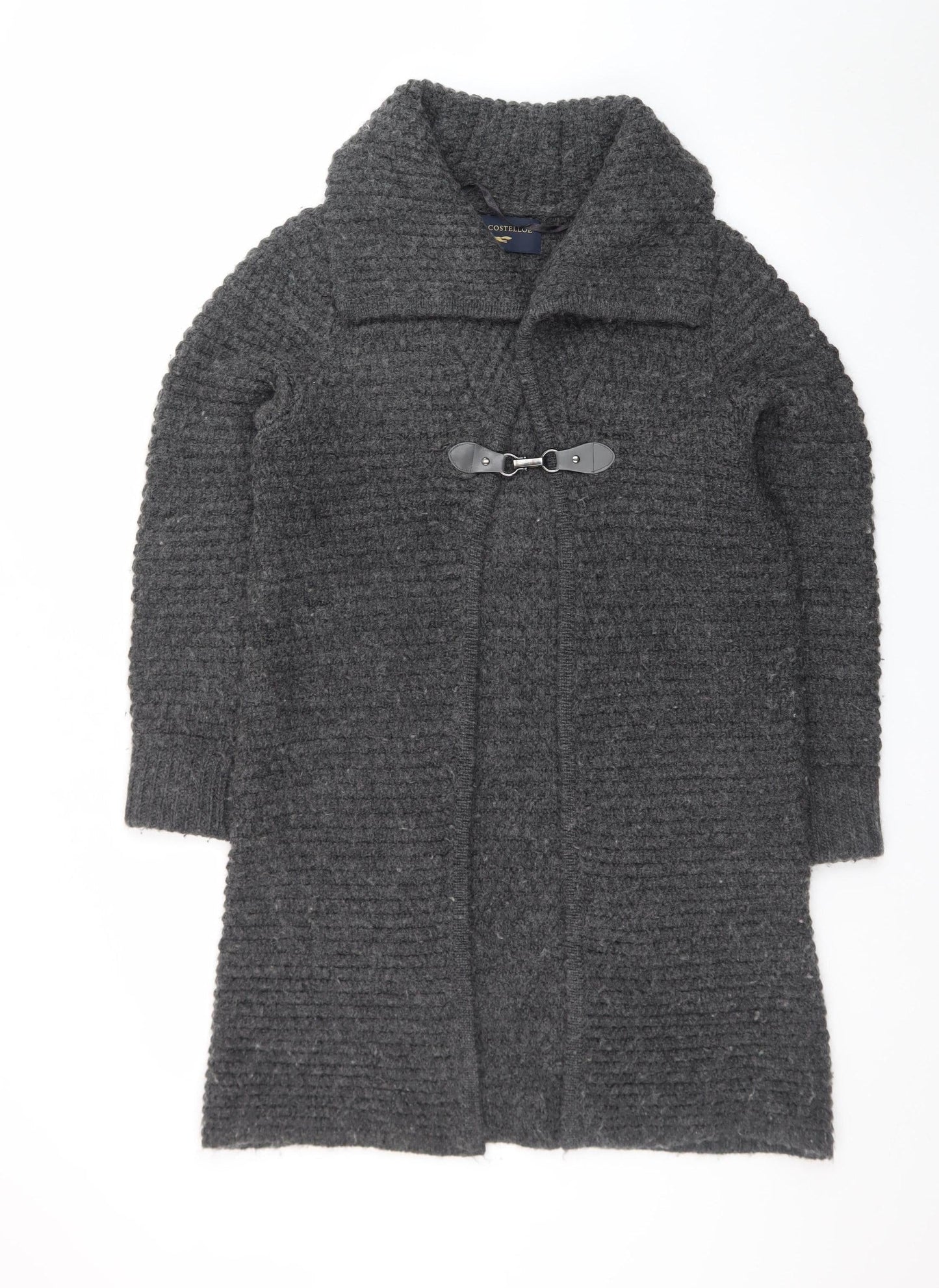 Paul Costelloe Men's Grey Wool Alpaca Chunky Knit Cardigan L