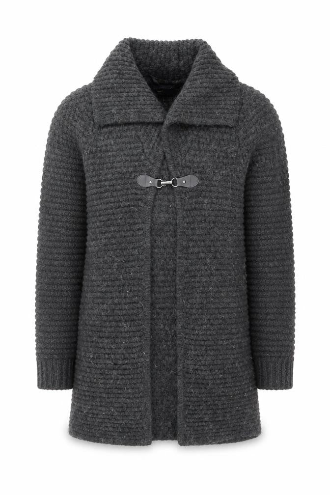 Paul Costelloe Men's Grey Wool Alpaca Chunky Knit Cardigan L