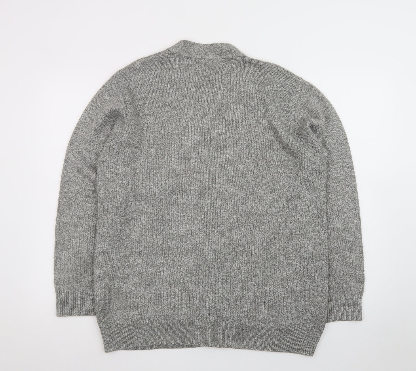 Damart Men's Grey Wool Blend Button Cardigan M Regular Fit