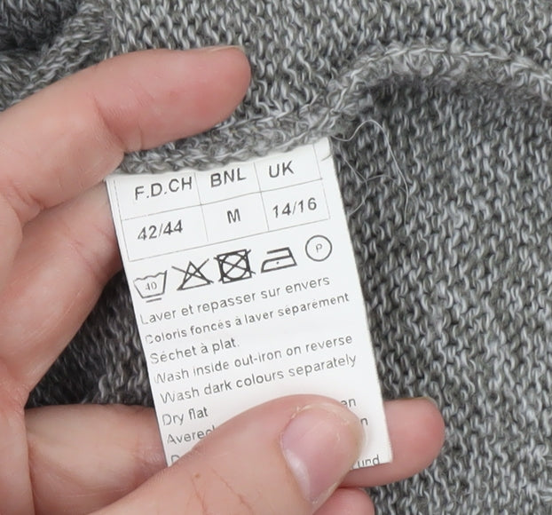 Damart Men's Grey Wool Blend Button Cardigan M Regular Fit