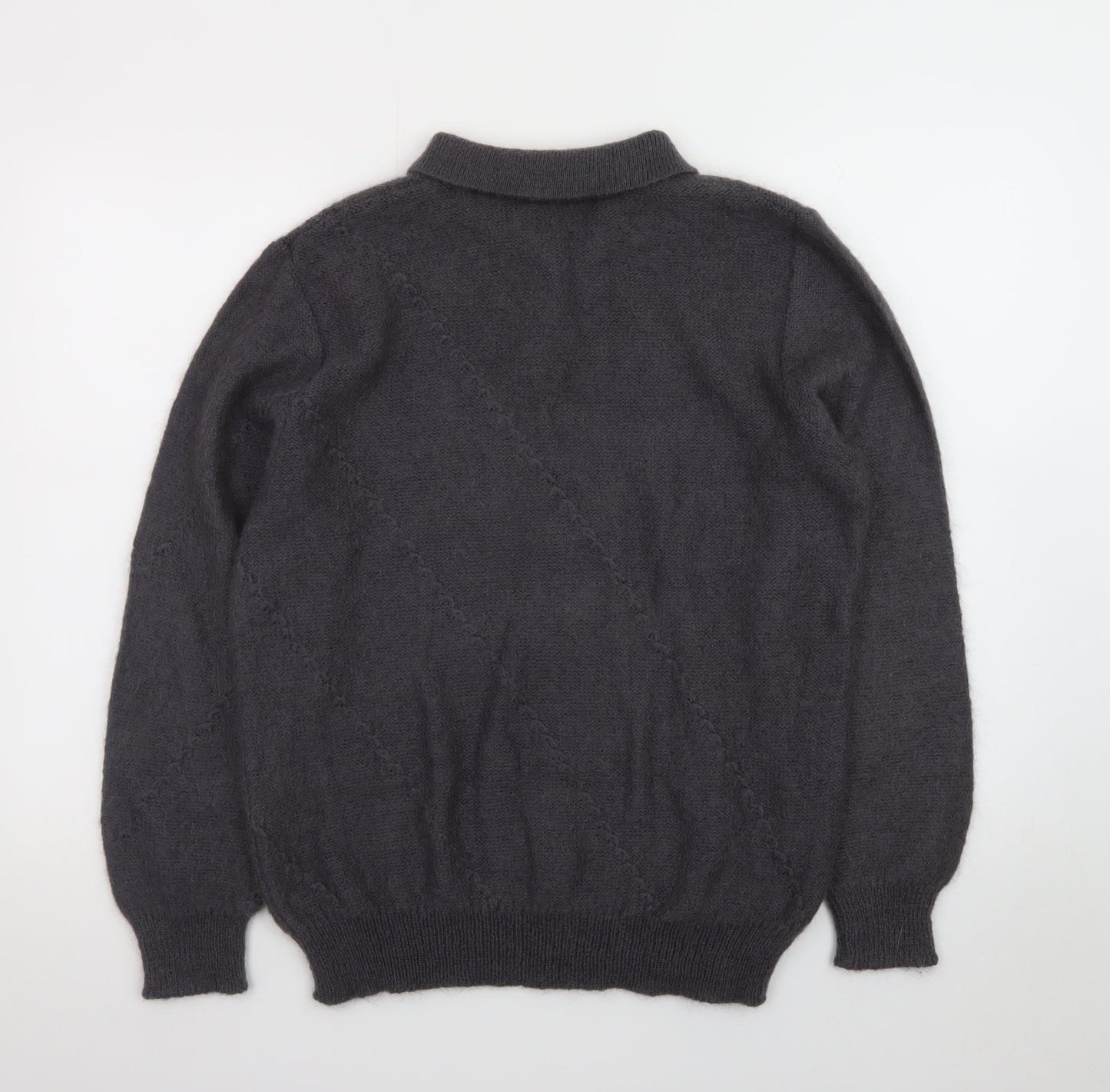 Sabri & Lory Women’s Grey Mohair Collared Pullover Jumper L