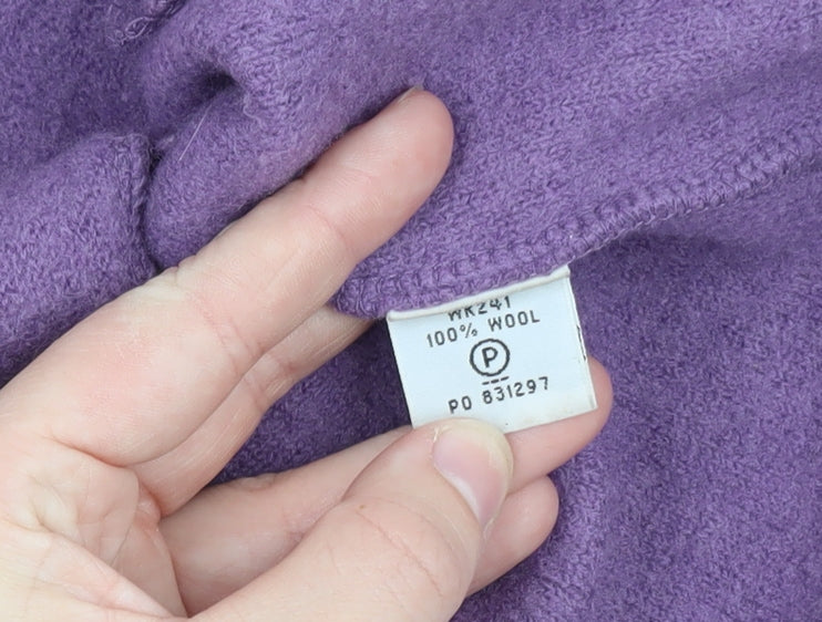 Boden Women’s Purple Wool Collared Button Cardigan L