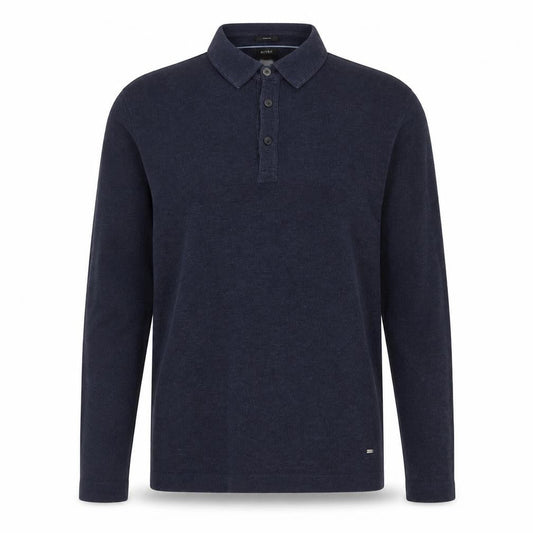 Hugo Boss Men's Navy Long Sleeve Slim Fit Polo Shirt XL