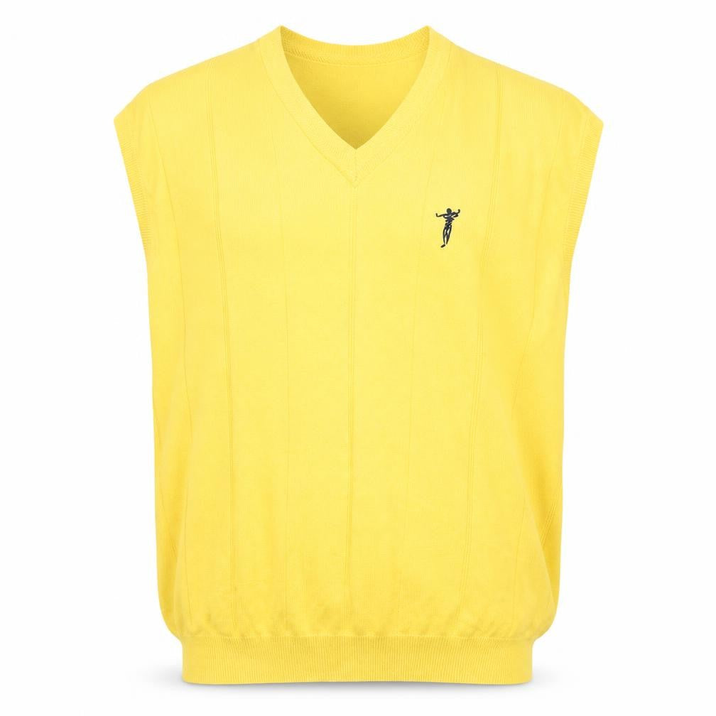 Fairway Outfitters Men's Yellow Cotton V-Neck Golf Vest L