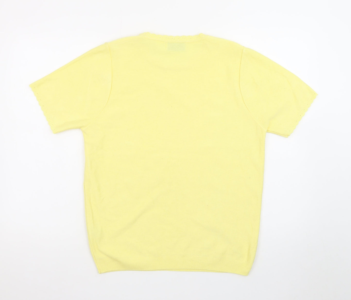 Alfred Dunner Women's Yellow Short Sleeve Knit Pullover Jumper Size S