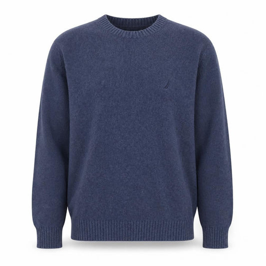 Nautica Men's Blue Cotton Crew Neck Pullover Jumper Size L