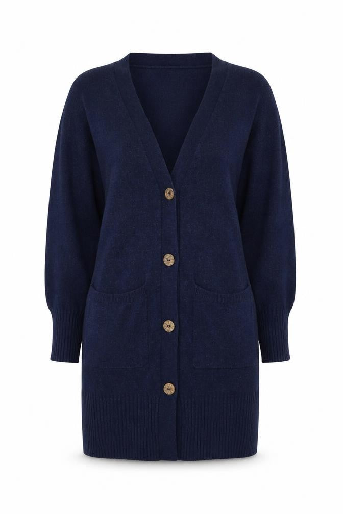 Marks & Spencer Women's Blue Longline Knit Cardigan L