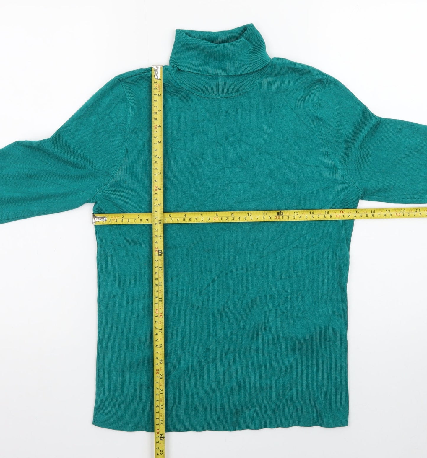 Chico's Women's Green Roll Neck Long Sleeve Knit Jumper M