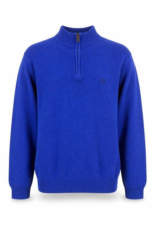 Chaps Men's Blue XL 1/4 Zip Cotton Knit Jumper