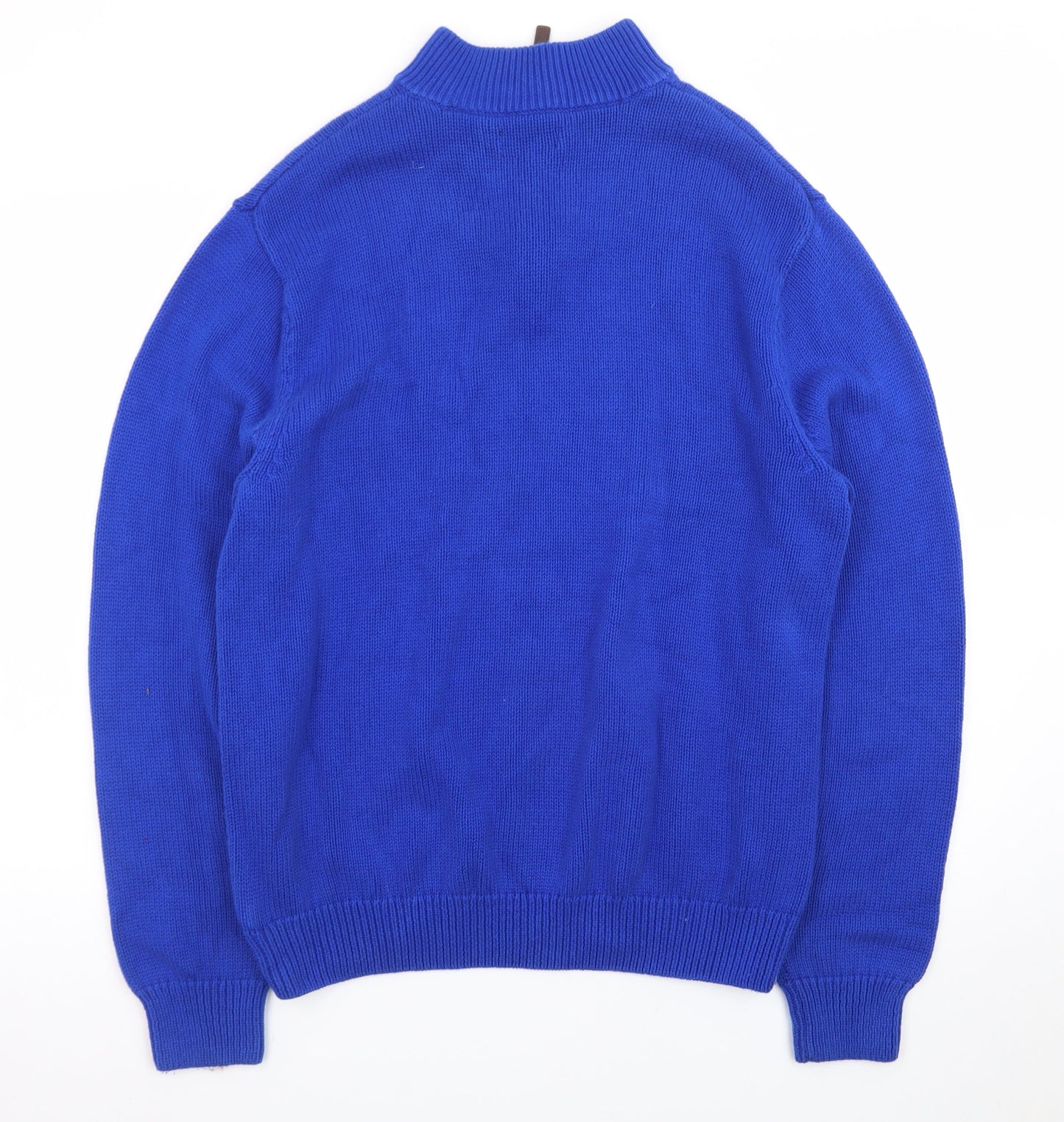 Chaps Men's Blue XL 1/4 Zip Cotton Knit Jumper
