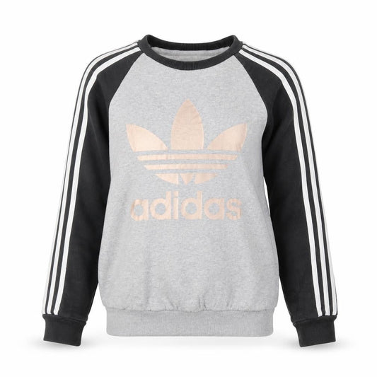Adidas Womens Grey Long Sleeve T-Shirt Size 8 Raglan Crew Neck