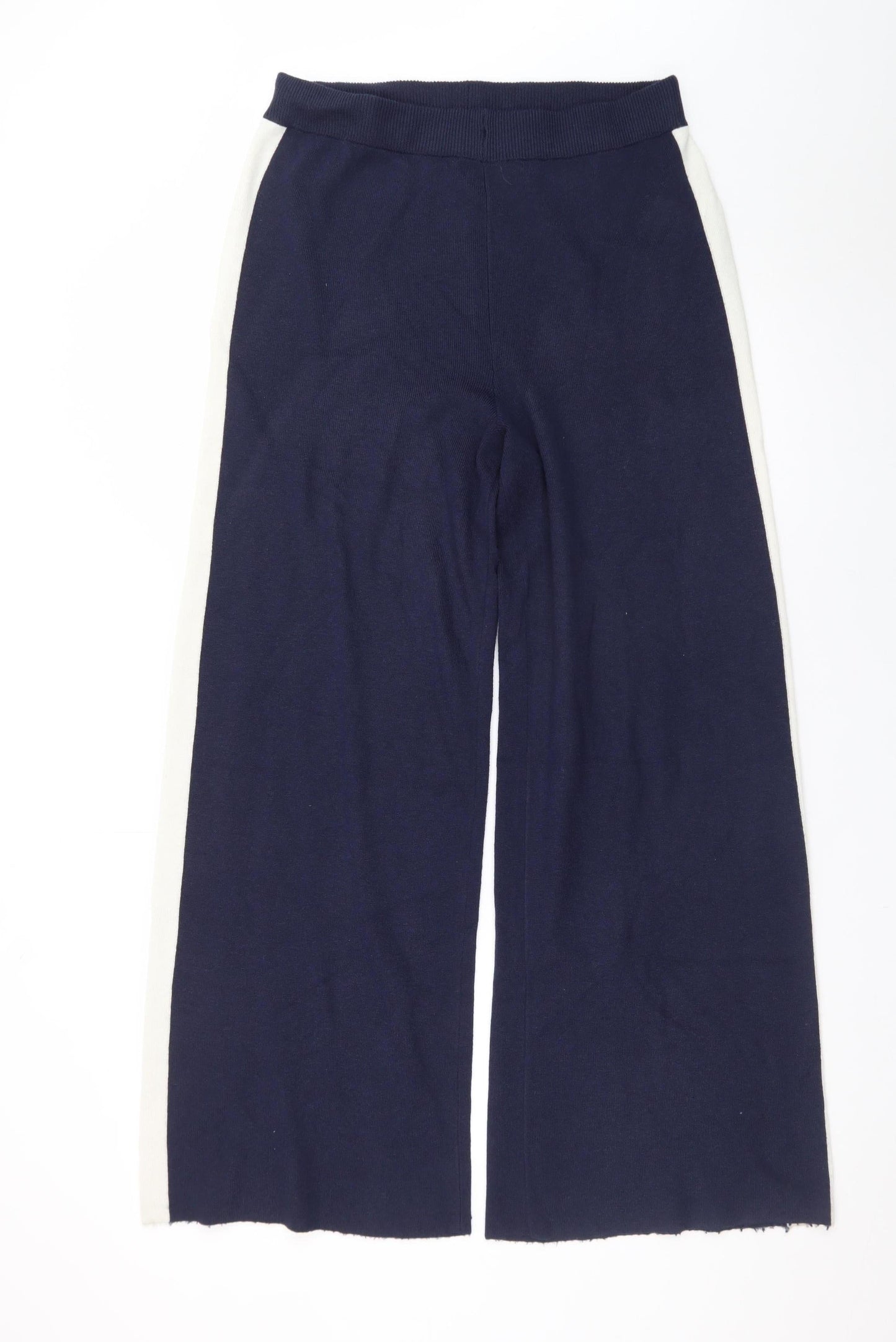 Marks and Spencer Womens Blue Wide-Leg Knit Sweatpants M