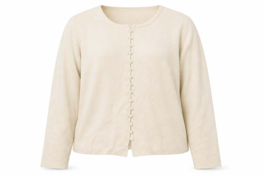 Marks & Spencer Women Beige Large Button Knit Cardigan