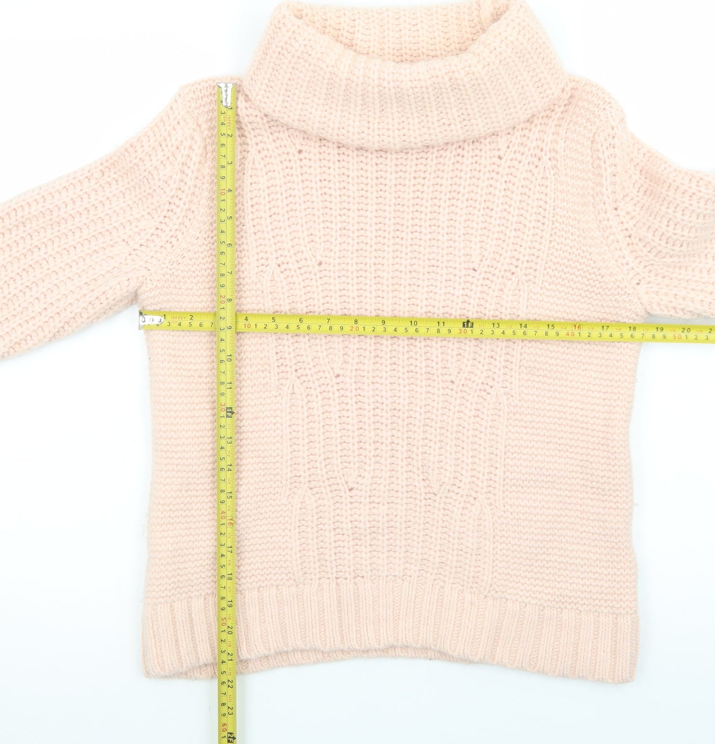 Banana Republic Women Beige Wool Blend Roll Neck Jumper M