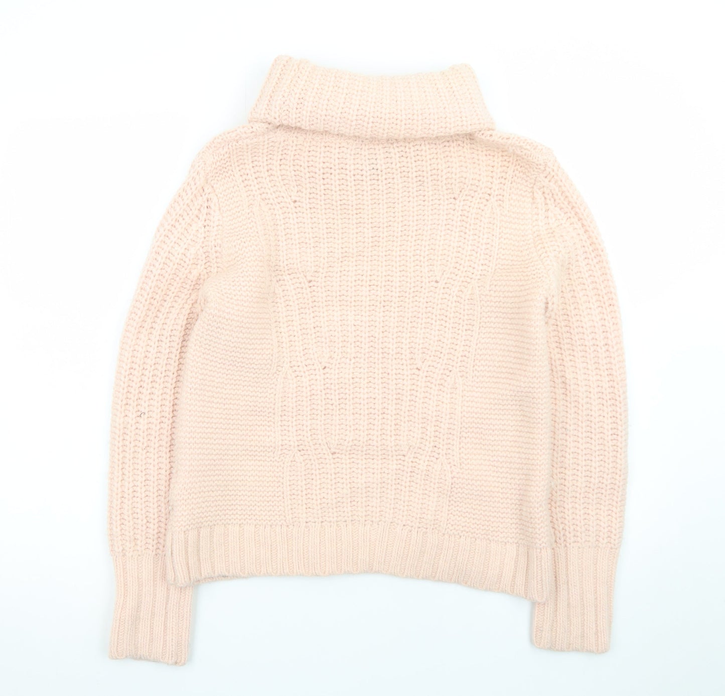 Banana Republic Women Beige Wool Blend Roll Neck Jumper M