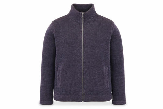 Marks & Spencer Men's Purple Full Zip Cotton Knit Jumper L
