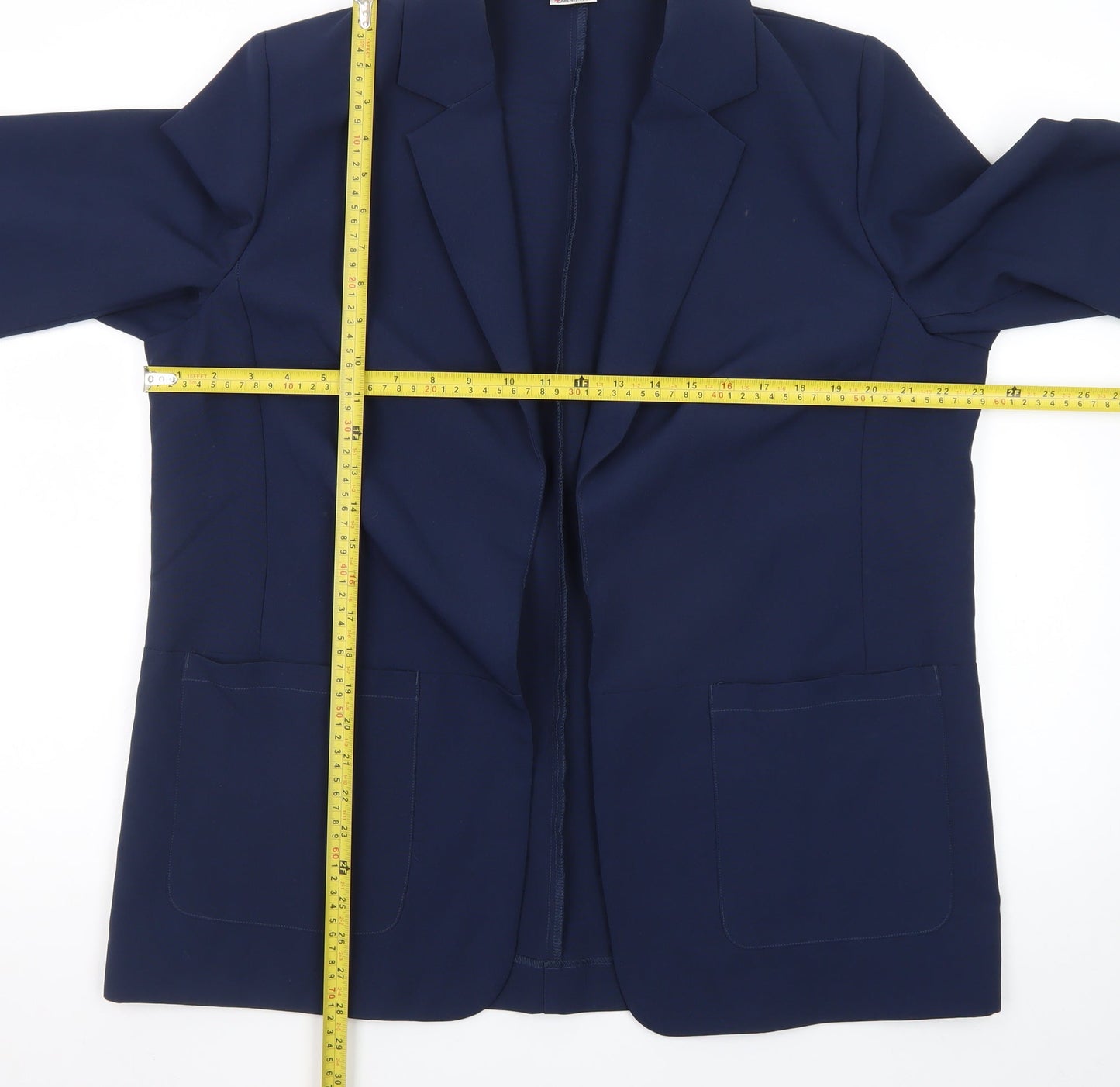 Damart Women Navy Blue Blazer Jacket UK 20 Regular Fit Single Breasted