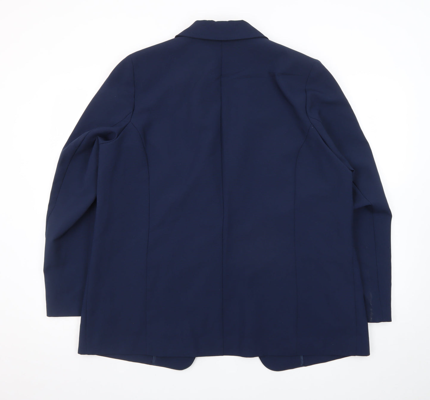 Damart Women Navy Blue Blazer Jacket UK 20 Regular Fit Single Breasted