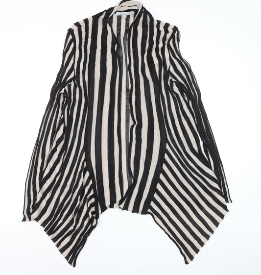 Chesca Women’s Black Stripe Long Sleeve Open Knit Cardigan Size 18