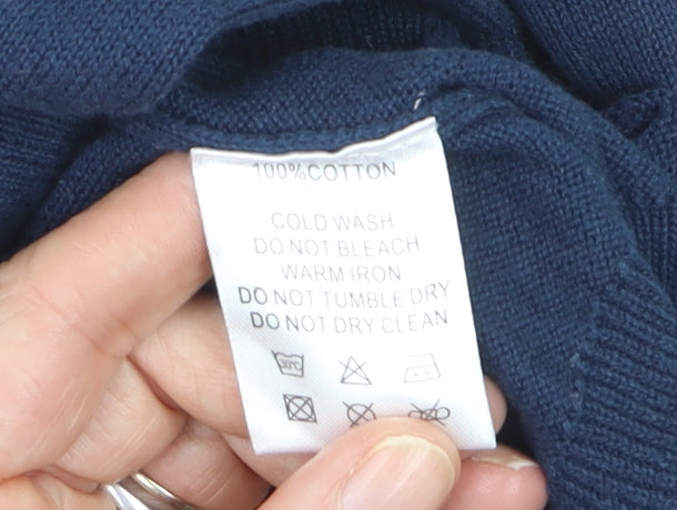 Pringle of Scotland Men’s Blue Argyle Cotton Jumper XL Crew Neck