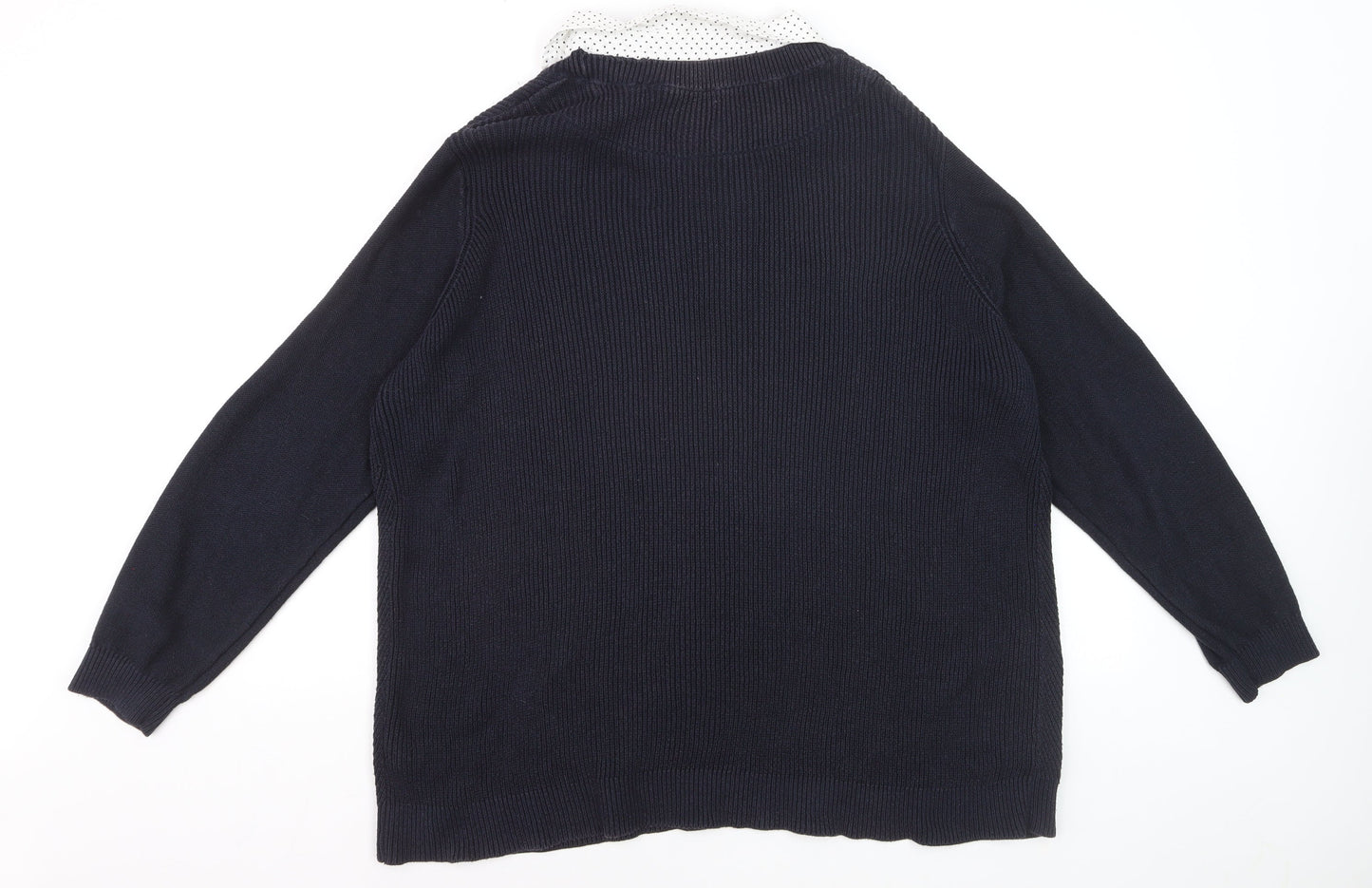 Marks and Spencer Women’s Navy Collared Long Sleeve Pullover Jumper Size 22
