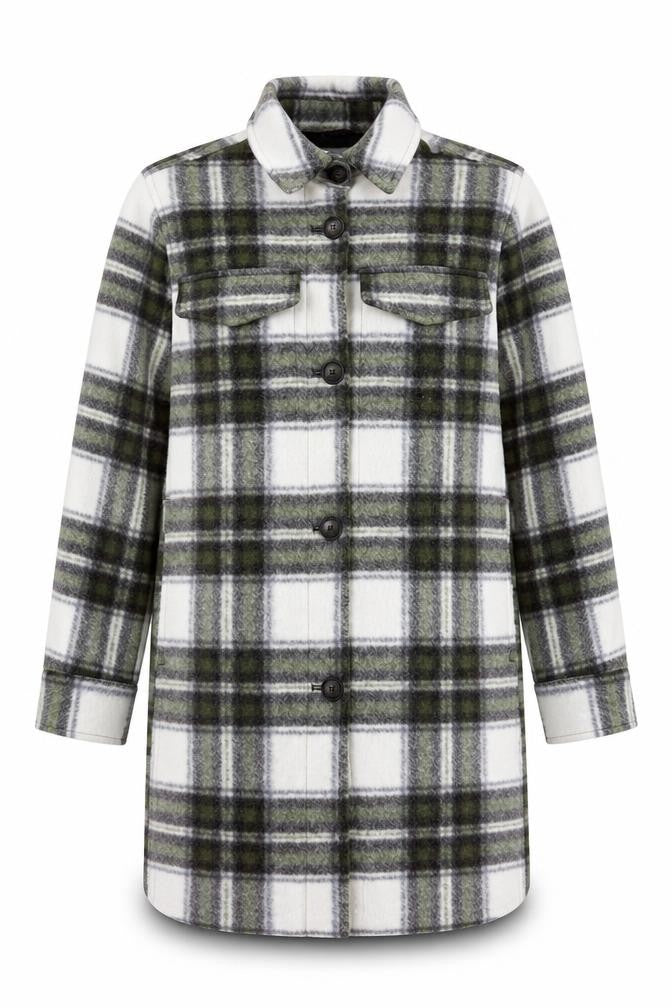 H&M Men’s Grey Check Long Overcoat Size S Polyester Button-Up