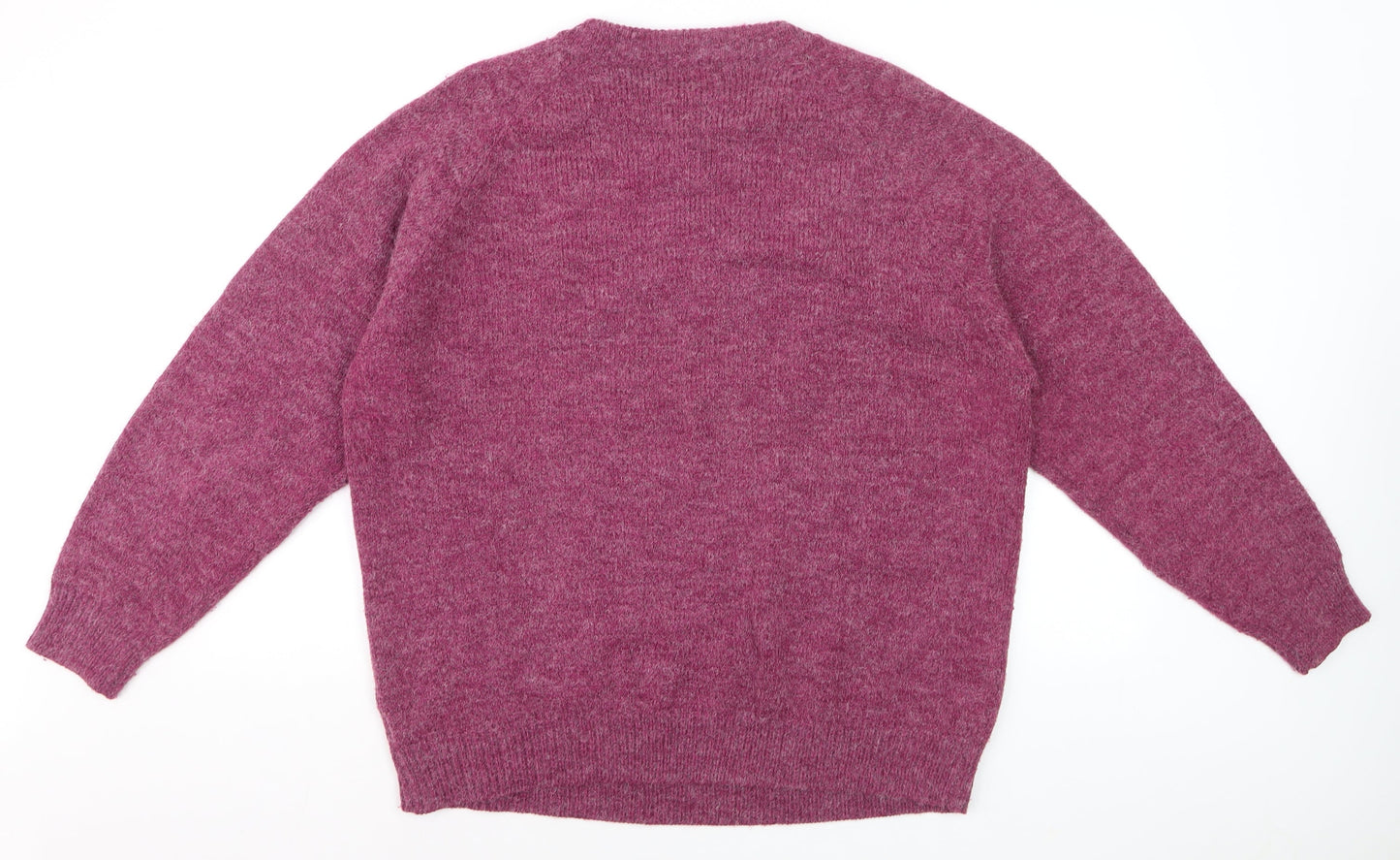 Damart Women’s Purple Cable-Knit Acrylic Pullover Jumper Size L 18/20