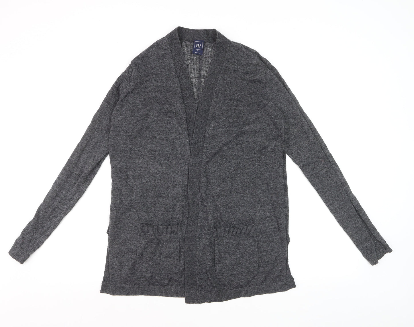 GAP Womens Grey Linen Blend Long Sleeve Open Cardigan M