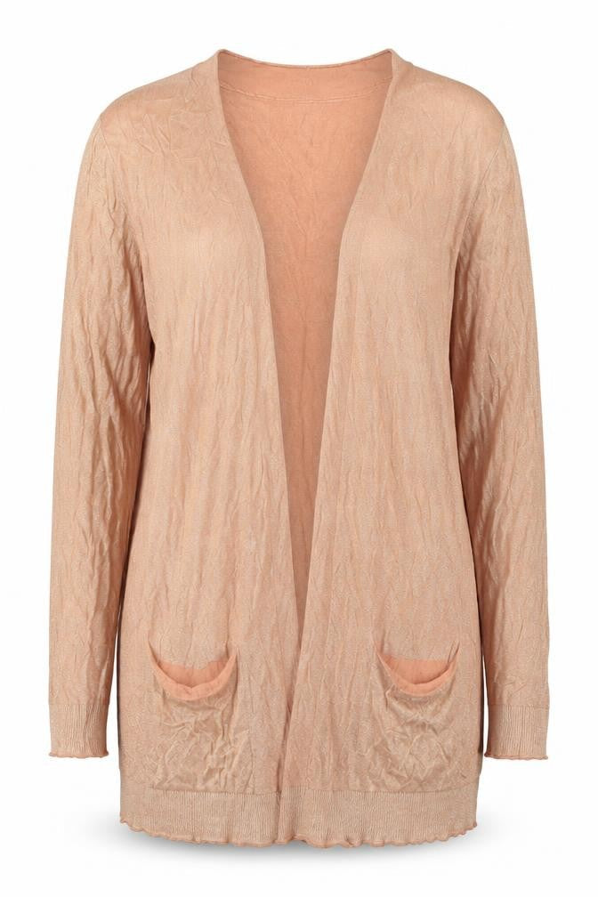 Sandwich Women’s Beige Long Sleeve Open Cardigan Size L Linen Blend