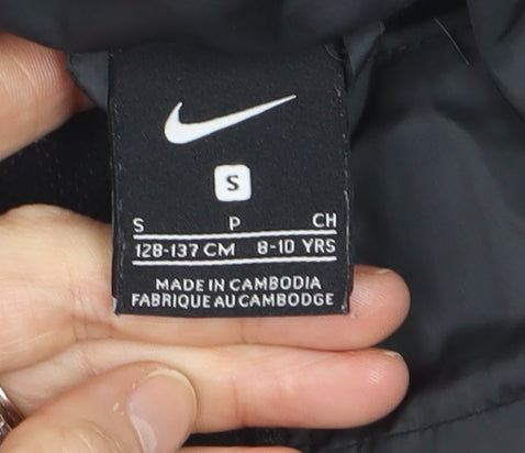 Nike Boys Black 8-10 Years Track Jacket Full Zip Lightweight Activewear