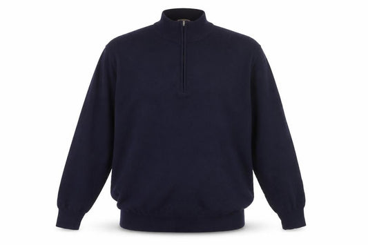 Marco Fiori Men’s Blue XL 1/2 Zip Merino Wool Jumper