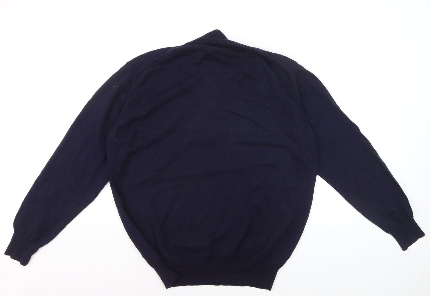Marco Fiori Men’s Blue XL 1/2 Zip Merino Wool Jumper