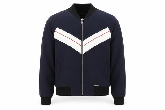 Guess Men's Blue Bomber Jacket Small Retro Zip Style