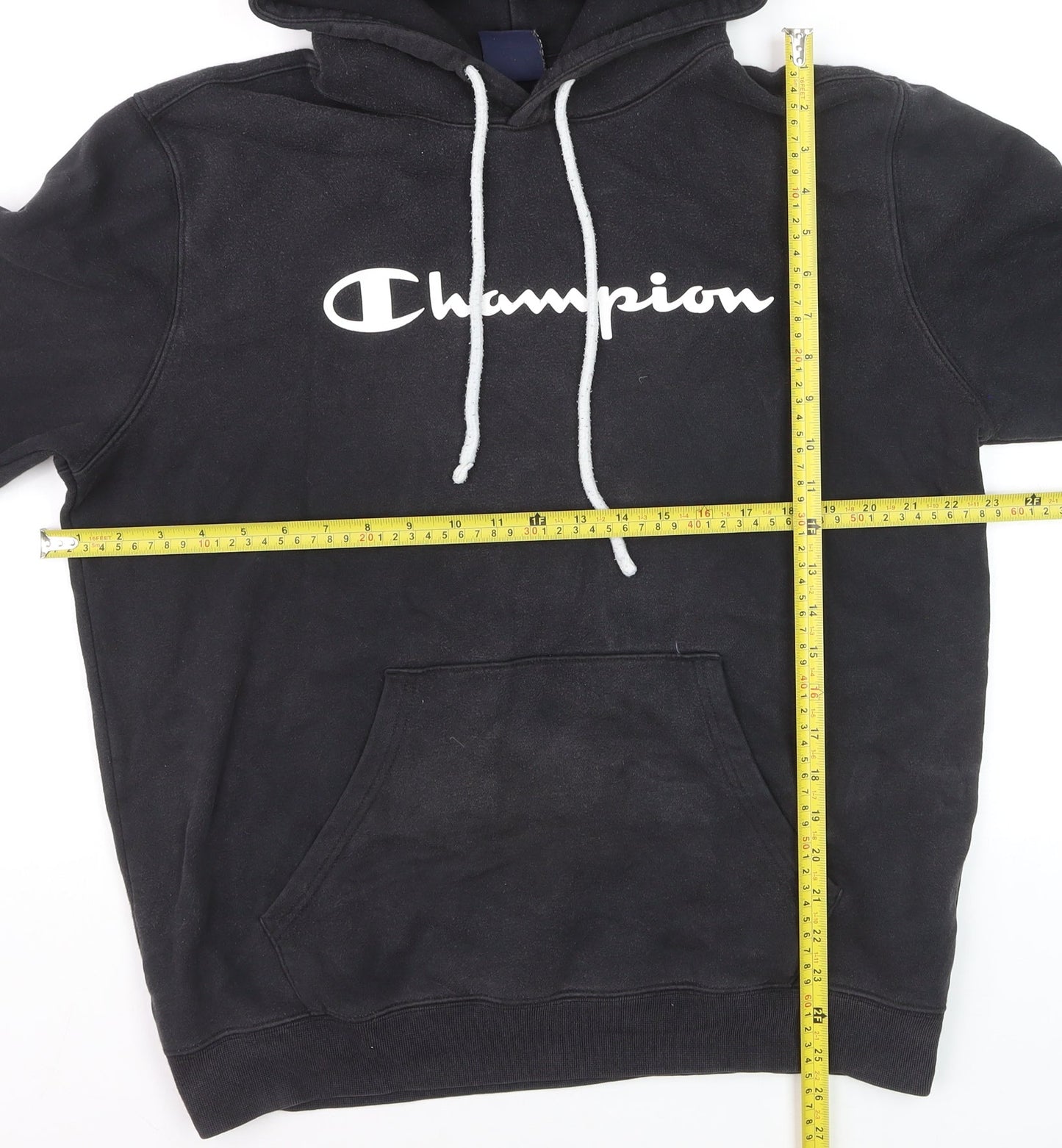 Champion Men's Black Pullover Hoodie L Fleece Sportswear