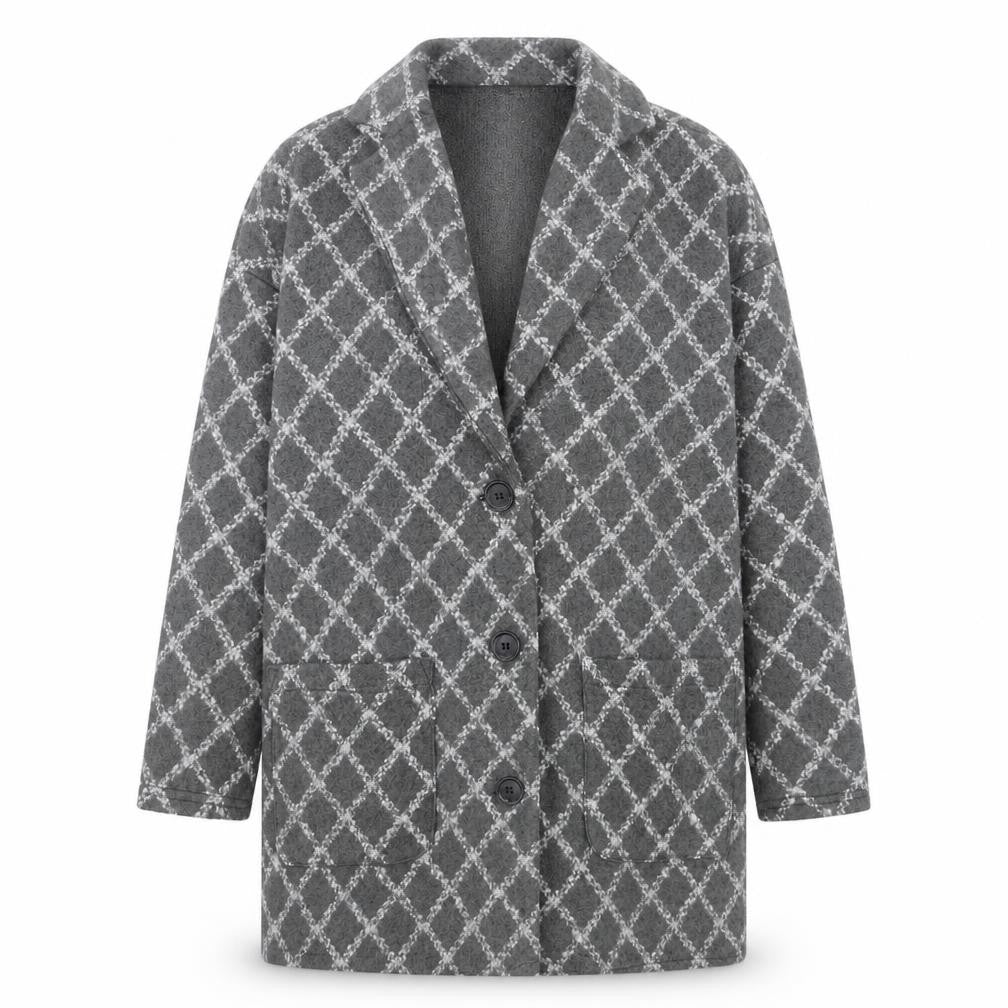 Next Petite Women’s Grey Check Long Cardigan Size 14