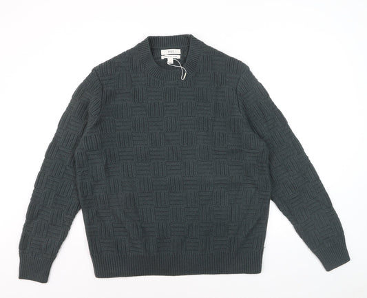 Marks and Spencer Men’s Grey Lambswool Blend Crew Neck Jumper L