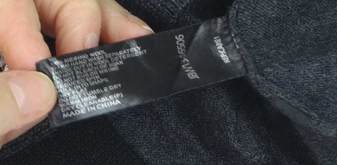 Jeff Banks Men's Grey Merino Wool Sleeveless V-Neck Vest Jumper Size M