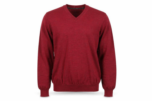 Black Brown 1826 Men’s Red Wool V-Neck Jumper Size L