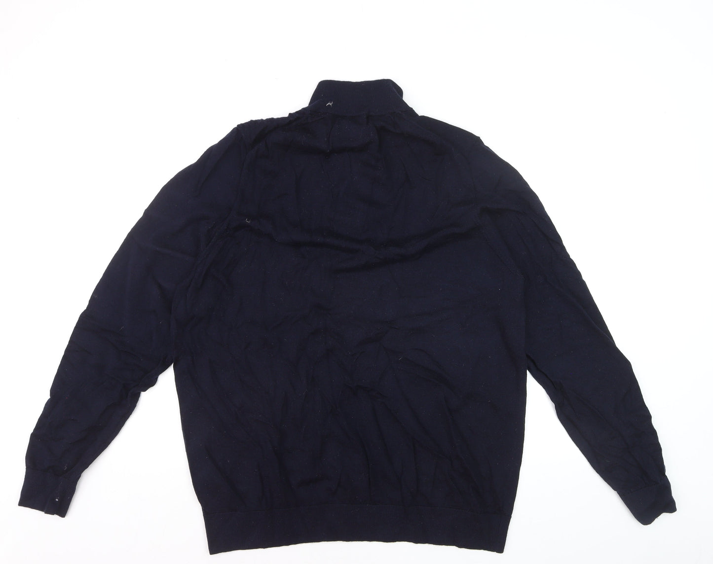 Marks and Spencer Autograph Mens Blue 2XL Merino Wool 1/2 Zip Jumper