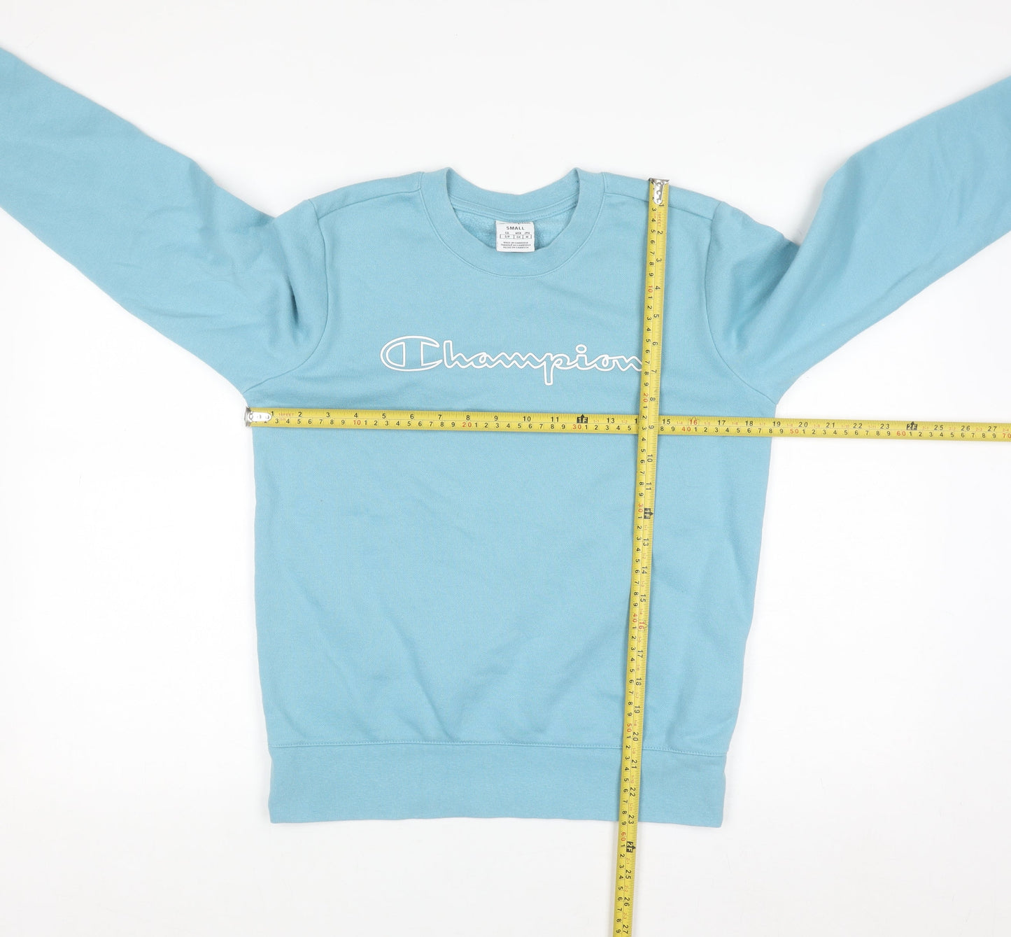 Champion Women's Blue Small Pullover Sweatshirt Crew Neck Logo
