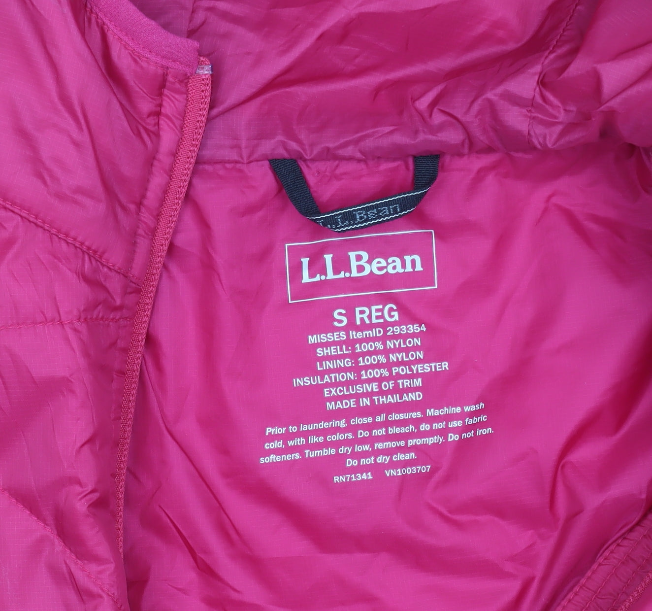 L.L.Bean Women's Pink Hooded Puffer Jacket Size S Regular Nylon