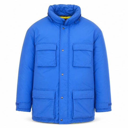Chaps Ralph Lauren Men's Blue Puffer Jacket S Winter Nylon Mid-Length