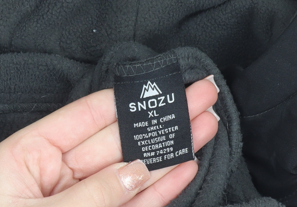 Snozu Men’s Grey XL Full Zip Hooded Fleece Jacket