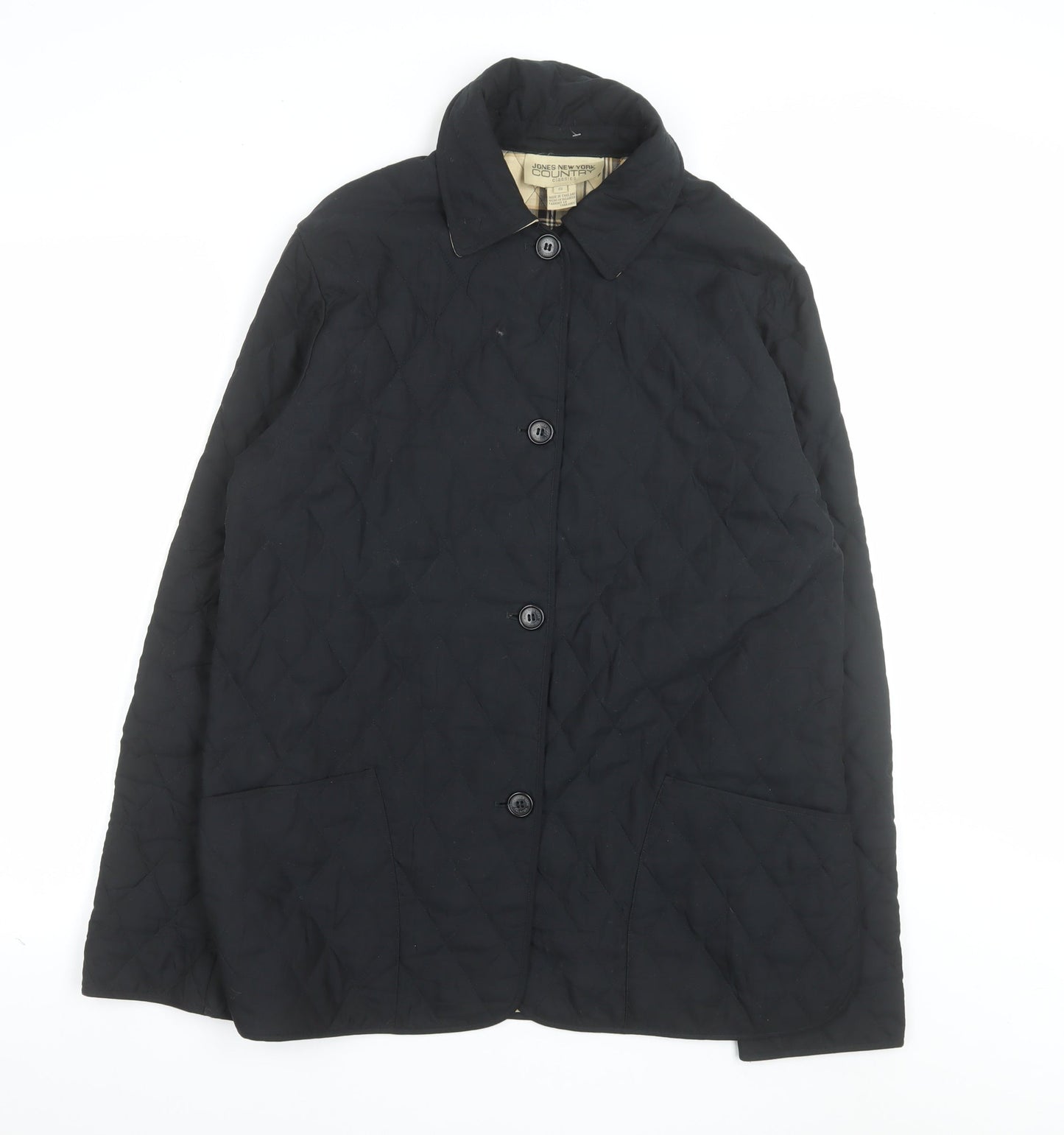 Jones New York Country Women’s Black Quilted Mid-Length Jacket S
