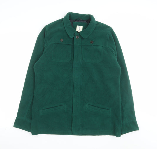 Lands' End Teens Green Fleece Lined Mid-Length Casual Jacket Size S