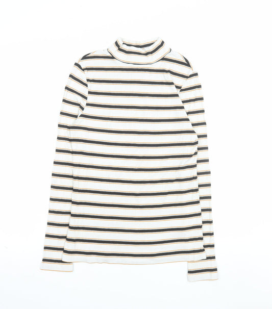 Mint Velvet Women's Multicoloured Striped Roll Neck Jumper Size M