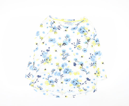 Pebble Bay Women's Multicoloured Floral Cotton 3/4 Sleeve T-Shirt Size 14