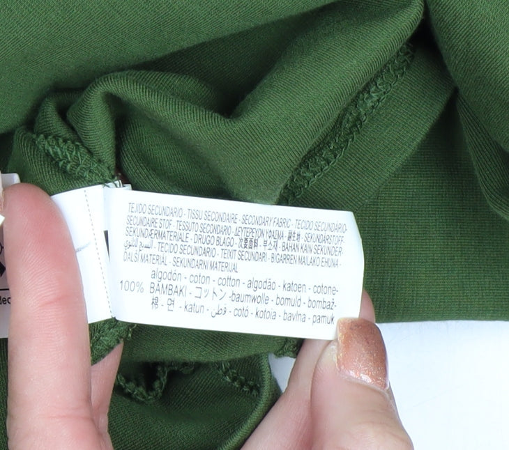 ZARA Women's Green Cotton Pullover Sweatshirt Size S